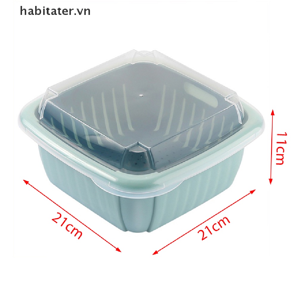 Khay Đựng Thực Phẩm Hai Tầng 3 Trong 1 Có Nắp Đa Năng Dùng Cho Tủ Lạnh