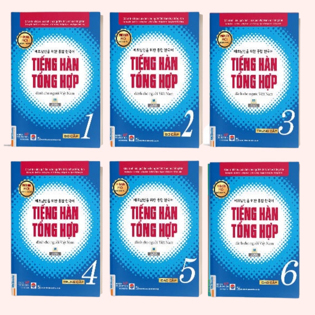 Sách - Combo Tiếng Hàn Tổng Hợp Dành Cho Người Việt Nam Trình Độ Sơ Cấp Tập 1-6 - Giáo Trình kèm Sách Bài Tập