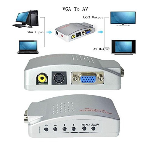 Bộ chuyển đổi tín hiệu từ VGA sang SVIDEO - AV (Trắng)