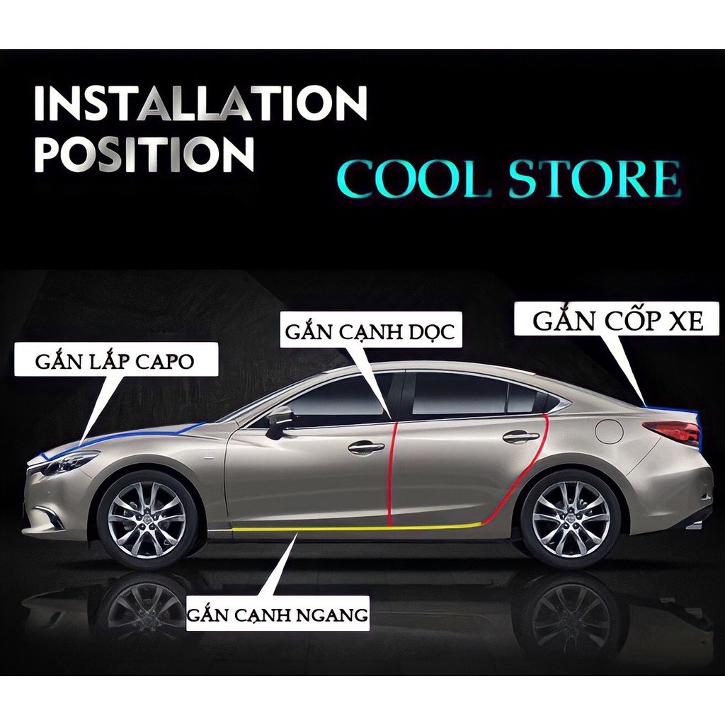 Nẹp viền cửa ô tô, nẹp viền xe hơi chống va đập xước cánh cửa cuộn 5m- SEVEN.CAR