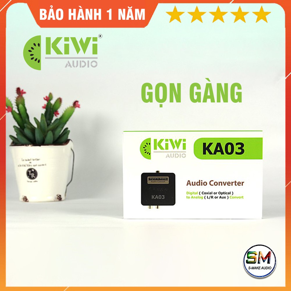 Bộ chuyển đổi âm thanh KiWi KA03 - Chuyển từ Digital to Analog Optical, USB, AUX  - smake audio