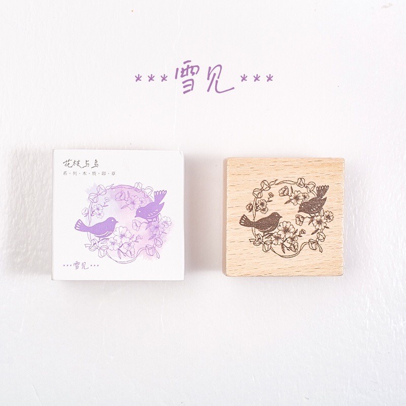Junarystudio - Rubber stamp Con dấu gỗ little bird trang trí sổ tay journal