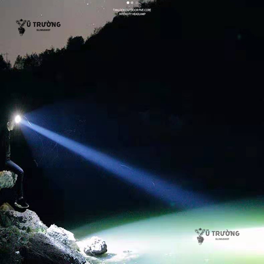 Đèn pin siêu sáng 5 bóng đội đầu cho dã ngoại [YPX7]