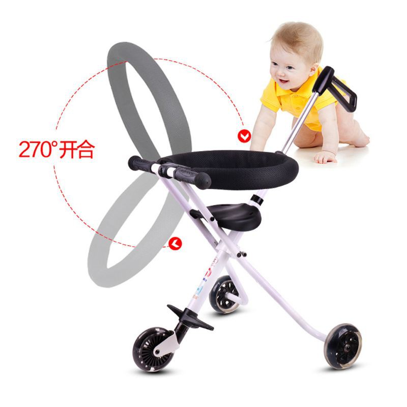 SOME Detachable Foldable Fence Children Baby Three-wheeled Trolley Guardrail