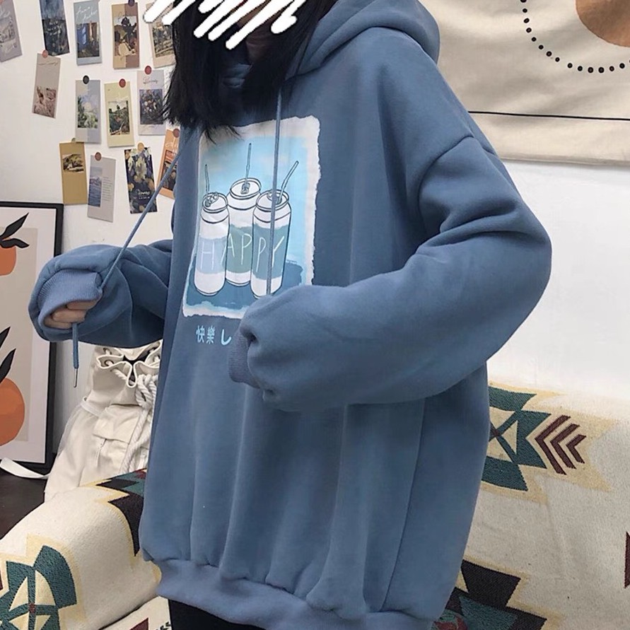 Áo hoodie nỉ unisex form rộng 3 Lon Nước nam nữ ulzzang Wind | BigBuy360 - bigbuy360.vn