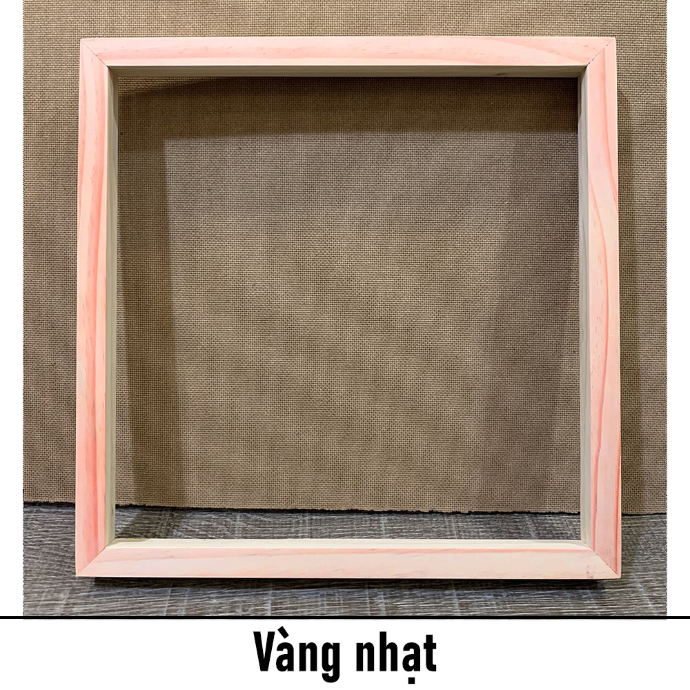 Khung tranh gỗ treo tường, khung tranh canvas 4 màu khổ vuông nhiều kích thước-KG02