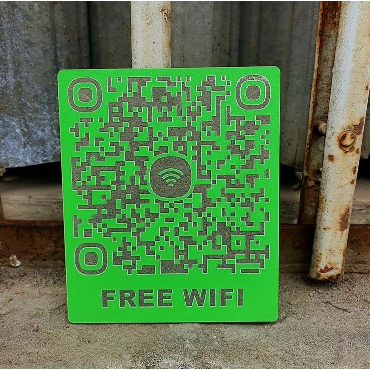 Bảng gỗ Wifi QR, Thanh toán QR, Tài Khoản, Check in, Khai báo y tế, Decor Shop