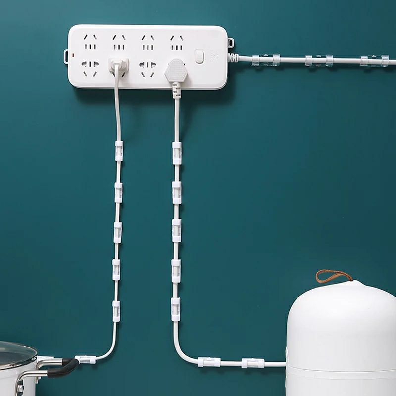 Nẹp dây điện, dán dây điện, cố định dây điện, khoá dây cáp điện lên tường lên gỗ lên bàn ghế