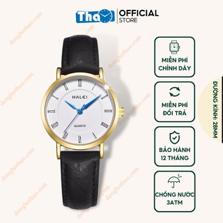 Đồng Hồ Nữ Dây Da Halei Chống Nước Dây Đen Cổ Điển Tinh Tế Huyền Thoại Đồng Hồ Thảo HH99DT1 Halei 540