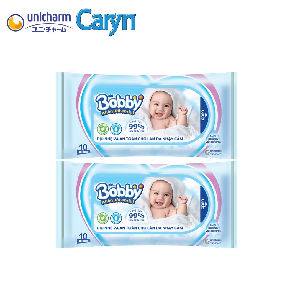 [GIFT] Combo 2 Khăn Ướt Trẻ Em Bobby Không Hương - Gói 10 Miếng