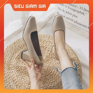 Giày cao gót, giày nữ đẹp 5 phân mũi vuông,da thật, giày công sở đẹp_ da608