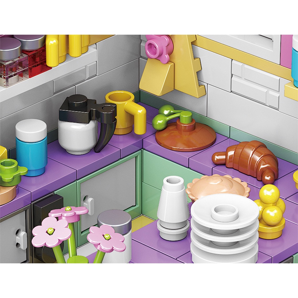 Bộ đồ chơi lắp ráp mô hình các căn phòng trong nhà sáng tạo Lin07 Qunlong 00870-1