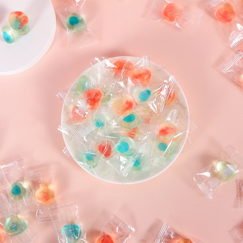500g Kẹo dẻo thạch nhân mứt trái cây hình trái tim/ hình tròn siêu cute