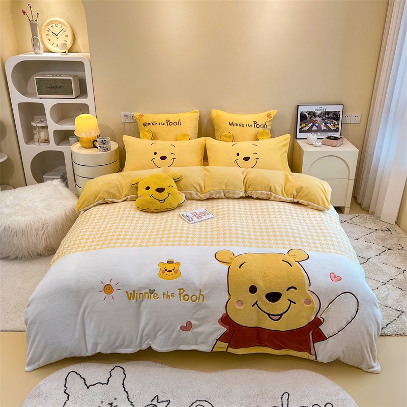 Bộ chăn ga gối nỉ nhung DIS.NEY mẫu mới siêu đẹp