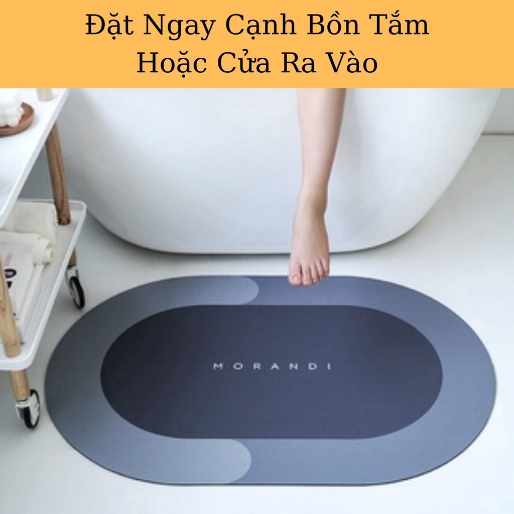 Thảm lau chùi chân Silicon thấm hút cho nhà tắm chống trượt êm ái
