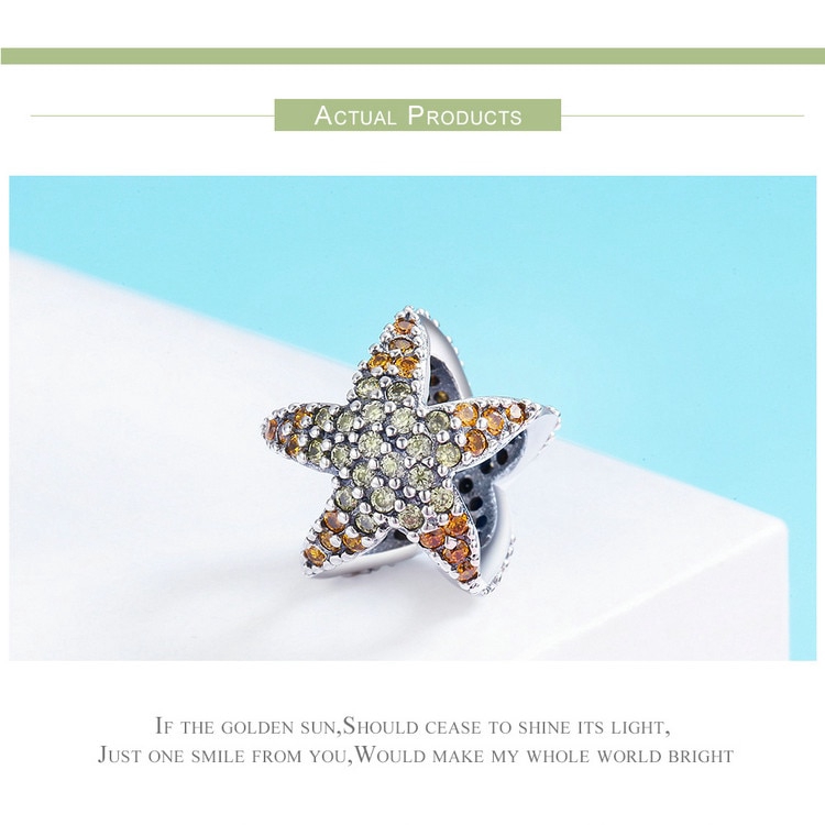 Hạt Phụ Kiện Bamoer SCC586 Hình Sao Biển Bắt Mắt Xỏ Vòng Tay Trang Trí