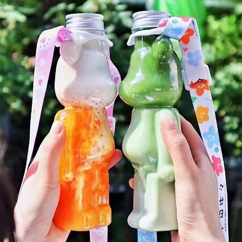 Chai nhựa gấu bạo lực Berick đựng trà sữa, nước ép hoa quả 400ml, 500ml, 700ml có nắp đậy bằng nhôm