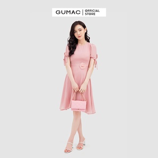 Đầm xòe phối hoa eo DB3260 GUMAC