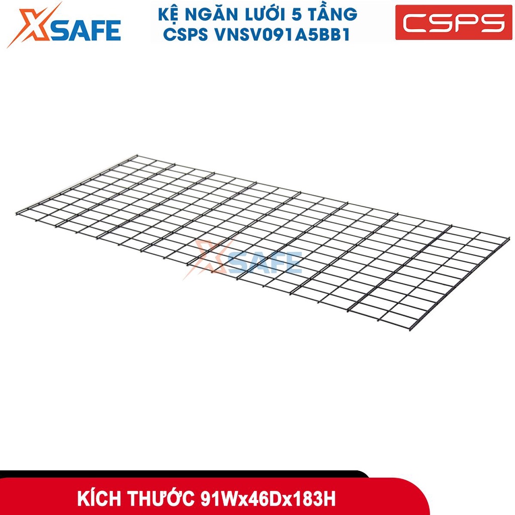 Kệ sắt 5 tầng CSPS nhiều kích thước, vách ngăn lưới đa chiều, khả năng chịu tải cao, dễ dàng tháp lắp, di chuyển