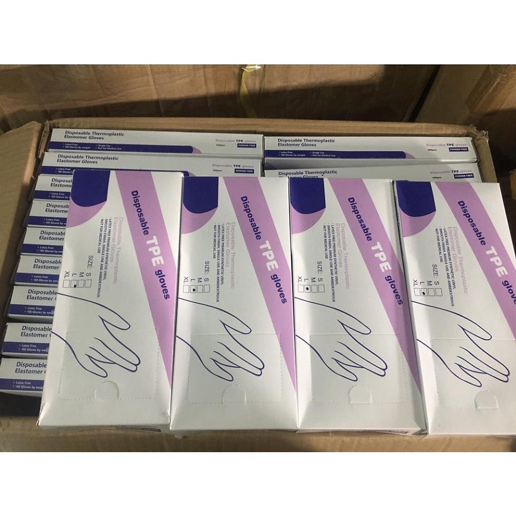 Hộp 100 găng tay nấu nướng - găng tay làm bếp - bao tay làm thức ăn chất liệu TPE không mùi siêu dai