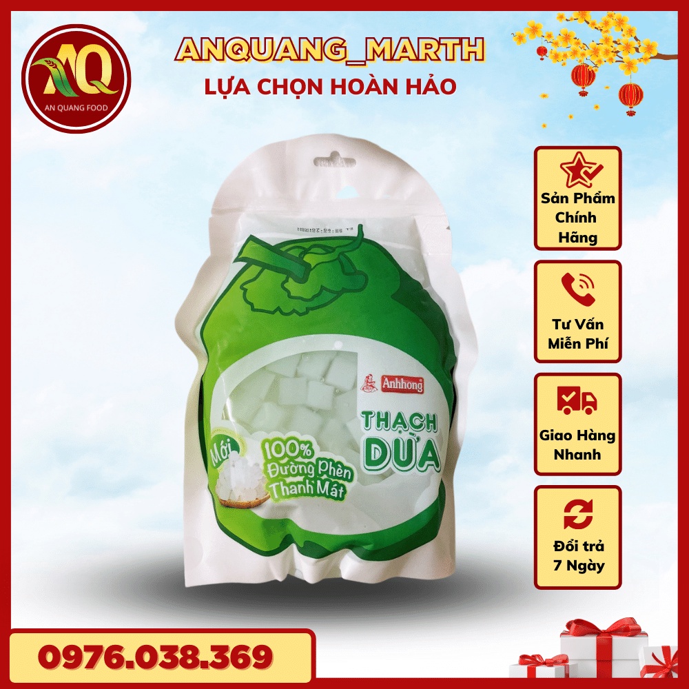 Thạch dừa  ANQUANG_MARTH,thạch túi Ánh Hồng gói 400gr và 900gr-Hàng chất lượng