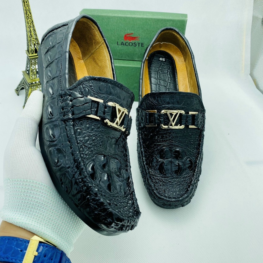 Giầy da, giầy nam da cá sấu màu đen màu nâu.