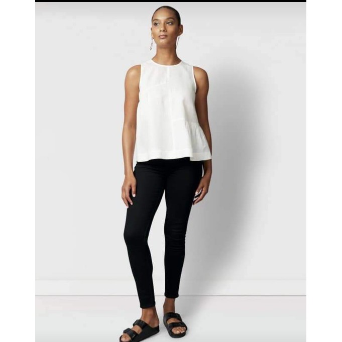 Áo Warehouse Linen Babydoll Không Tay