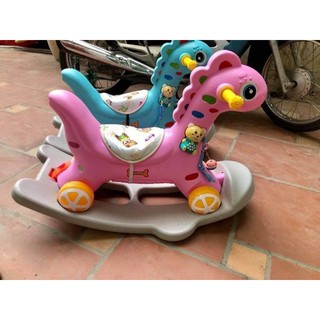 Ngựa bập bênh 2in 1, chòi chân cho bé mẫu 2021