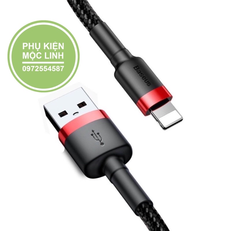 ✔nowship✔cáp baseus cafule dành cho ip/tablet sạc nhanh và truyền dữ liệu tốc độ cao 1m-2m( 2.4a/1.5a/2a)