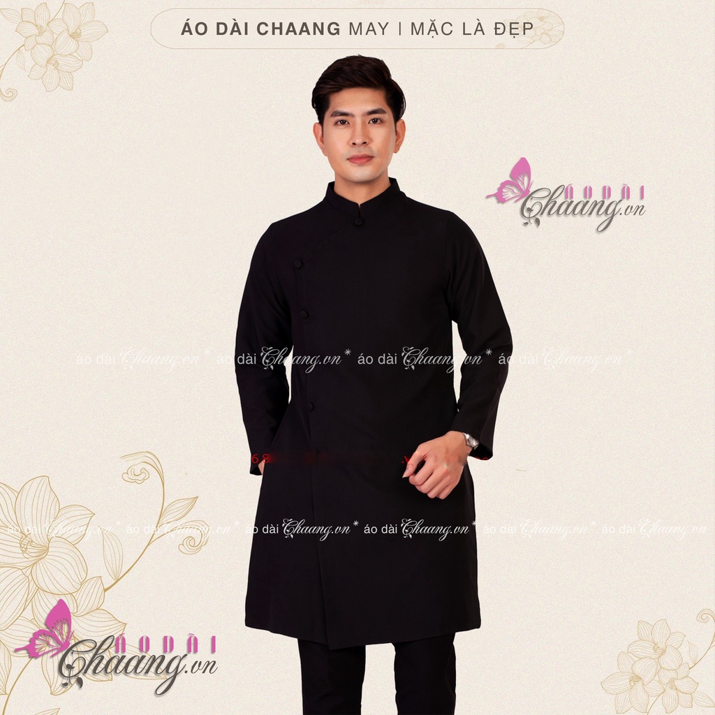 Áo Dài Cách Tân Nam Màu Đen Chaang May Sẵn Dáng Truyền Thống Trẻ Trung Hiện Đại Dự Tiệc Lễ Tết Đẹp ADC322