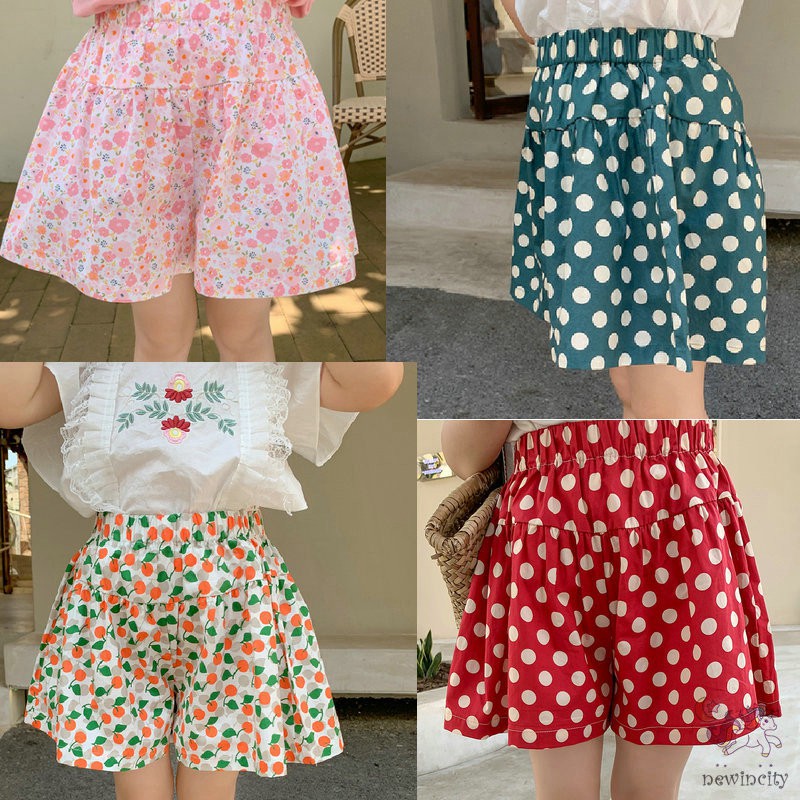 Quần ngắn in hình hoa dễ thương cho bé gái