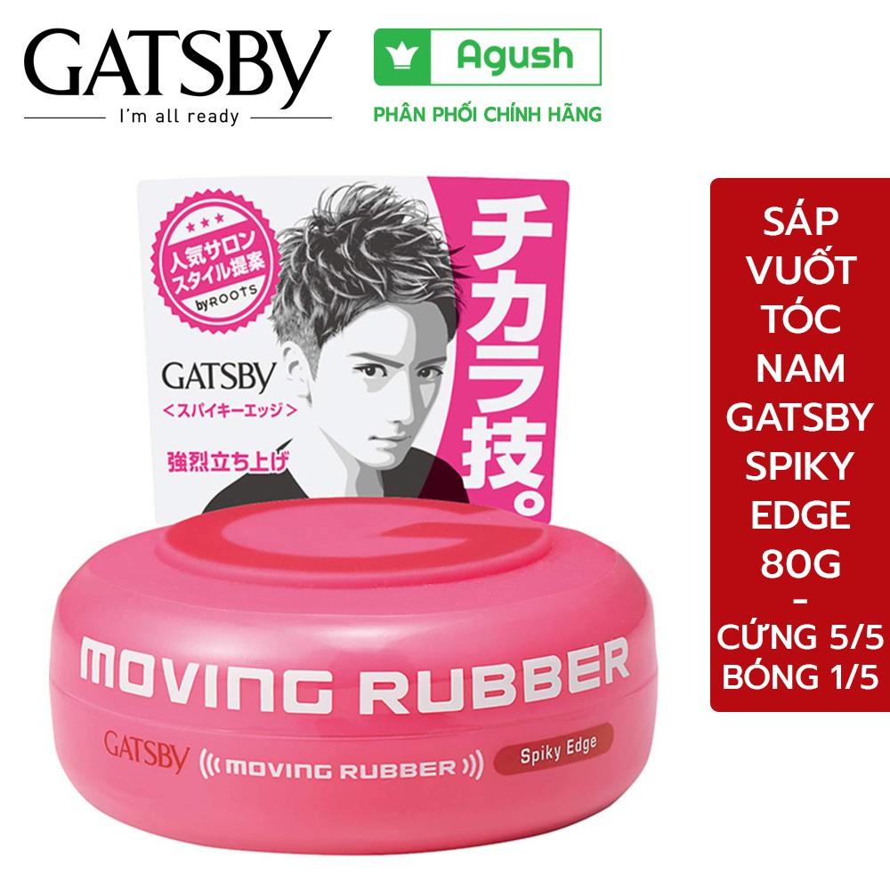 Sáp vuốt tóc nam Gatsby cứng thơm chính hãng cao cấp nhật Moving Rubber Spiky Edge 80g ít bóng giữ nếp không bết