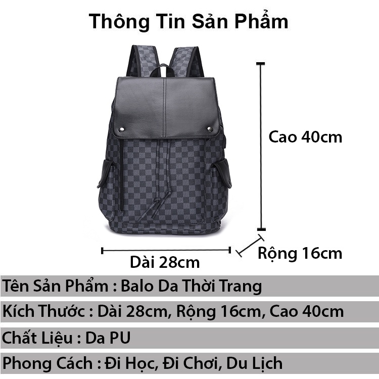 Balo da nam nữ đi học thời trang lv IRRY cặp đi học nam nữ đựng laptop cao cấp chống nước