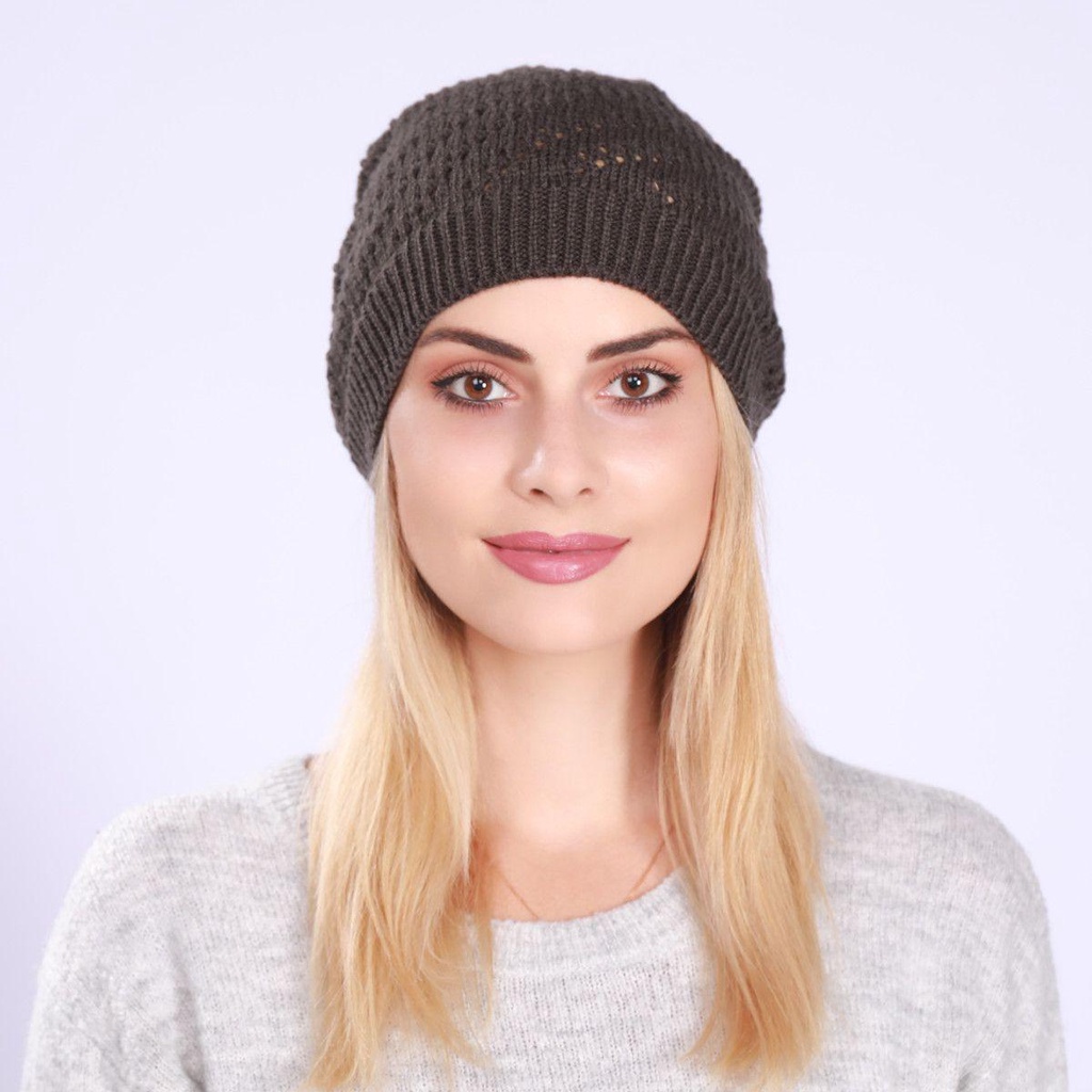 Mũ Beanie Dệt Kim Màu Trơn Đơn Giản Thời Trang