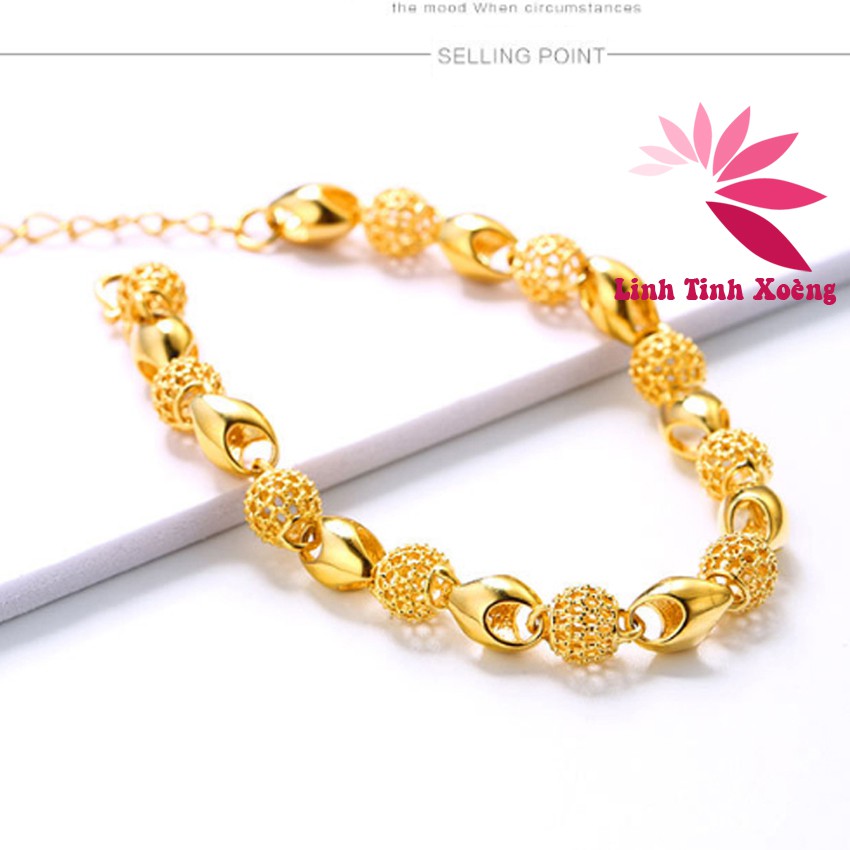 Lắc tay nữ , lắc tay nữ mạ vàng không phai mầu không bị đen charm ngọc vàng MK249 | BigBuy360 - bigbuy360.vn