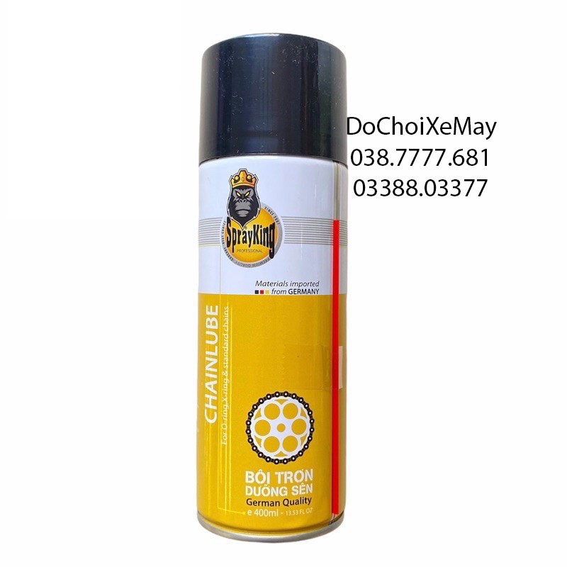 [Rẻ Vô Địch] DƯỠNG SÊN - XỊT SÊN SPRAYKING CHAINLUBE 400ML công nghệ Đức giá Việt Nam . DoChoiXeMay