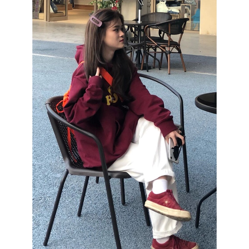 NRVP Áo Hoodie Nữ Tay Dài Dáng Rộng Thời Trang Phong Cách Hàn Quốc