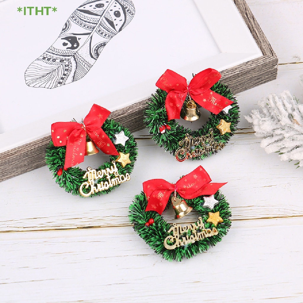 1 Vòng Hoa Giáng Sinh Mini 1: 12 1: 6 Cho Nhà Búp Bê Mới