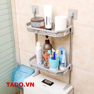 Kệ nhựa 2 và 3 tầng dính trên toilet (bồn cầu) hoặc phòng bếp khung inox chắc chắn GD553