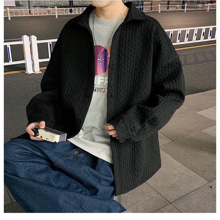 Áo Sơ Mi Dài Tay Dáng Rộng Dập Nổi Họa Tiết Naiche Thời Trang Xuân Thu Cho Nam