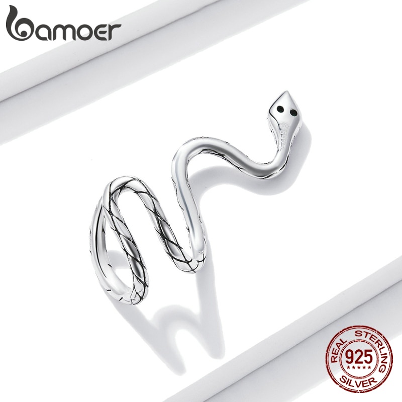 Khuyên Tai Dạng Kẹp BSE510 Hình Rắn Thần Bằng Bạc Sterling 925 Không Gây Dị Ứng Thời Trang Cho Bạn Nữ