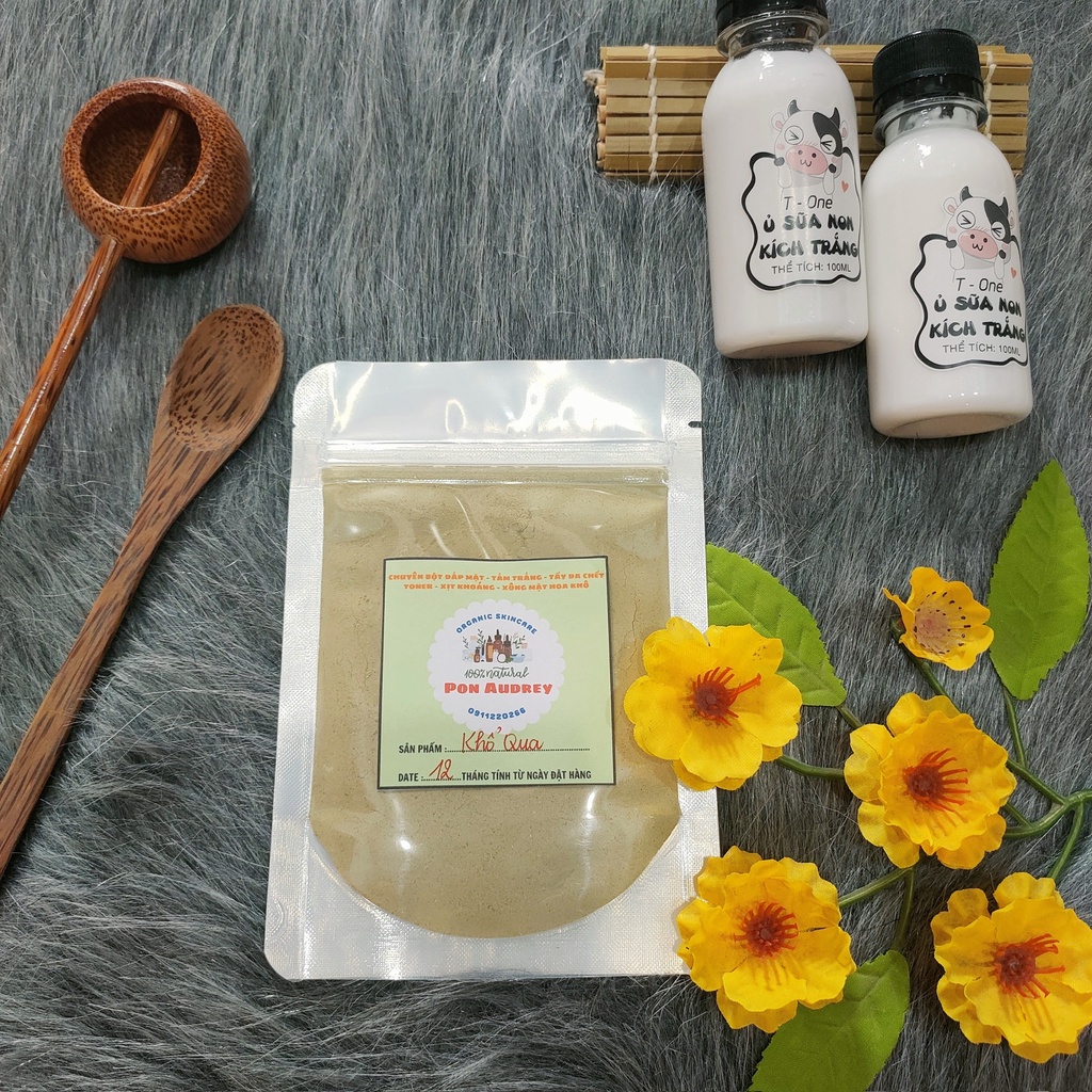 Bột Khổ Qua Nguyên Chất Túi 1KG - Giảm Mụn &amp; Trắng Da (Mỹ Phẩm Handmade)