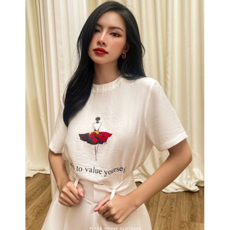 Áo cổ tròn chất linen , Peace House Clothing