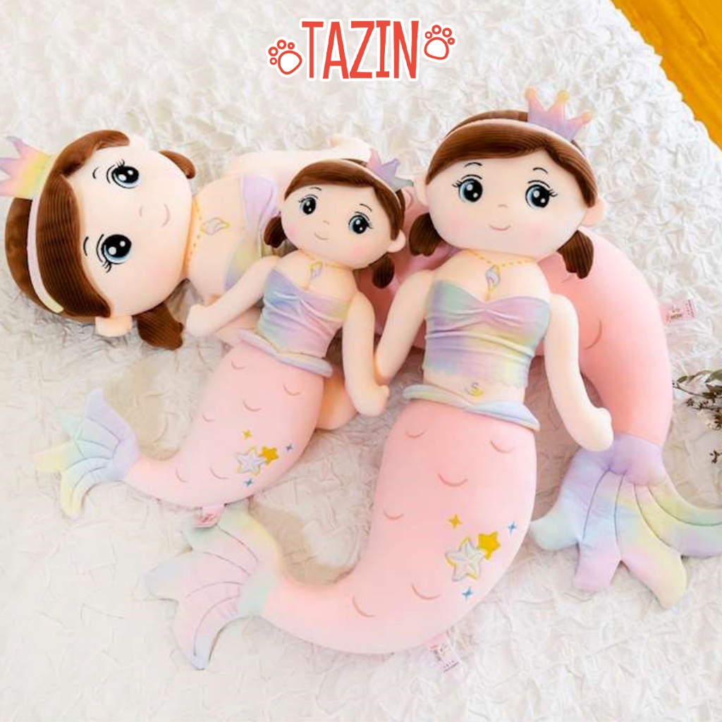 Gấu Bông Nàng Tiên Cá Thêu Sao Dễ Thương Cao Cấp Tazin