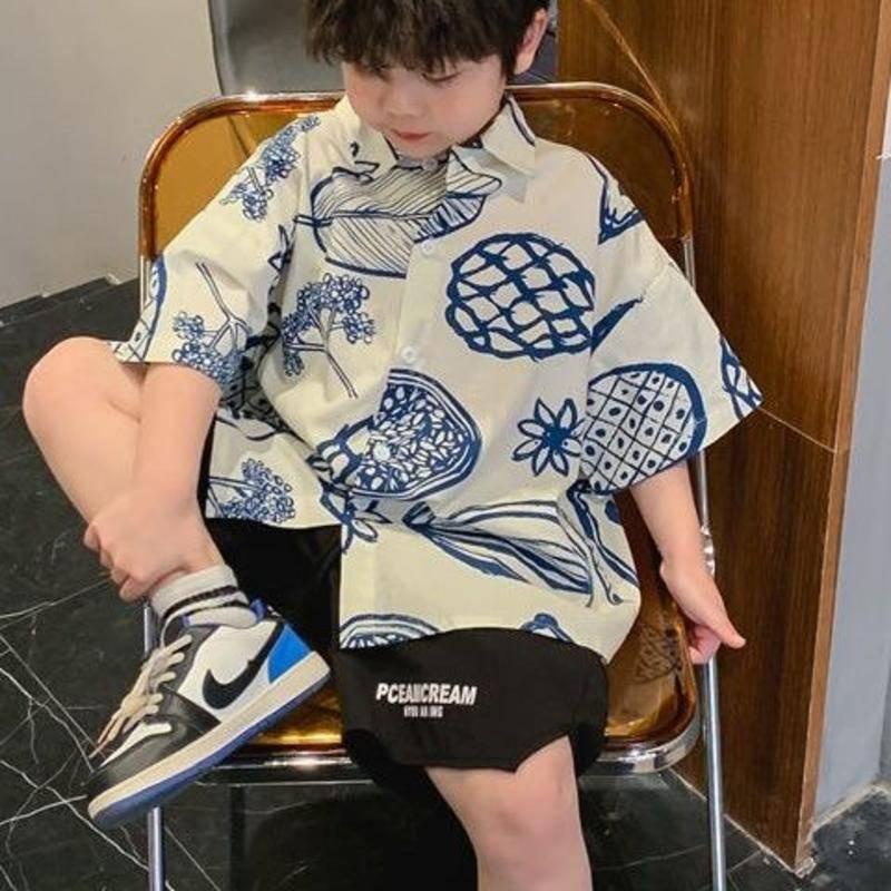 Áo sơ mi mỏng ngắn tay phong cách Hàn Quốc thời trang hè cho bé trai