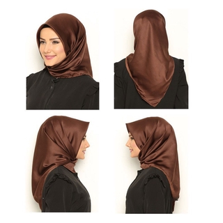 🌹Aibins🌹Lụa Hijab Rắn Màu Khăn Choàng Lụa Tudung WJ1005