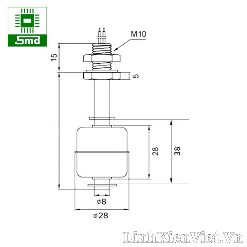 Phao nước inox dài 45mm