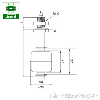 Phao nước inox dài 45mm