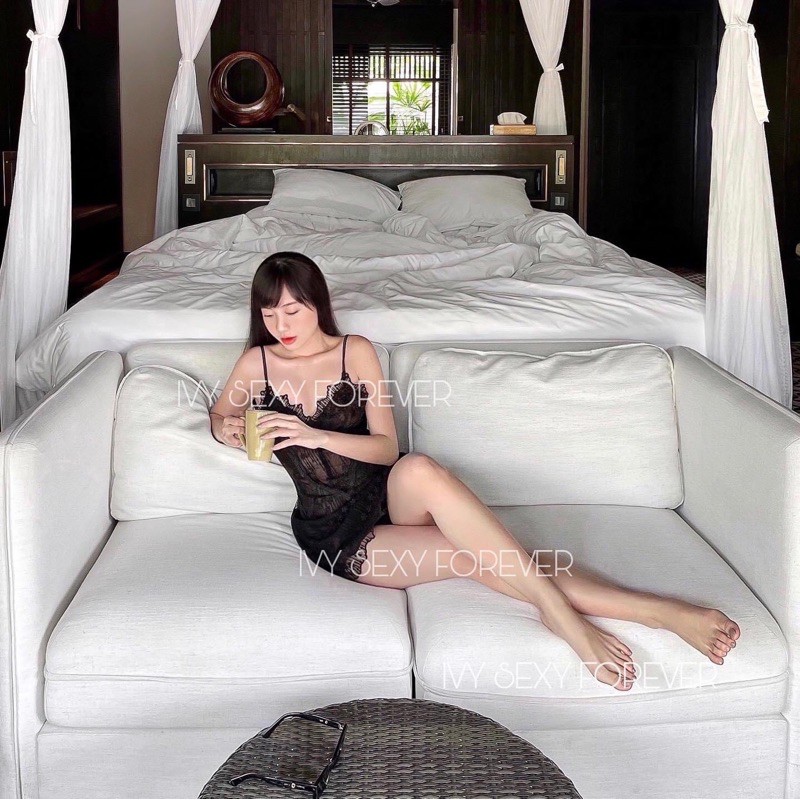 ĐẦM NGỦ HAI DÂY REN LƯỚI ĐÍNH SAO HỞ LƯNG - SEXY, GỢI CẢM & QUYẾN RŨ - SLEEPWEAR HOT SALE XỊN QUẢNG CHÂU CỦA NỮ (D040) | BigBuy360 - bigbuy360.vn