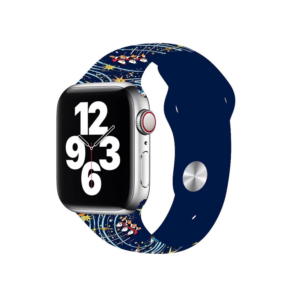 Dây Đeo Silicon Họa Tiết Vịt Donald Hoạt Hình Cho iWatch 38 40 41 42 44 45mm Series 8 7 6 SE 5 4 3 2 1